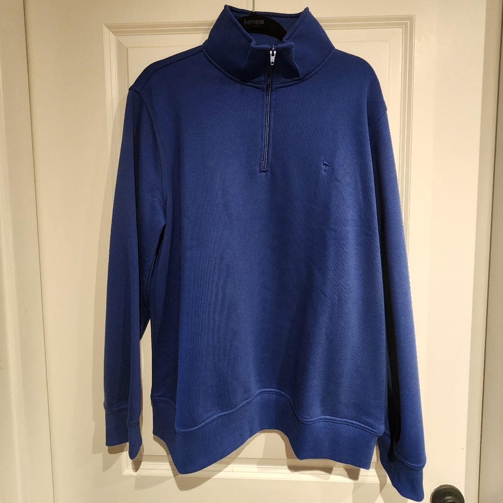 Men's Tailorbyrd Fleece Quarter Zip Pullover in Large, Royal Blue, New w/ tags